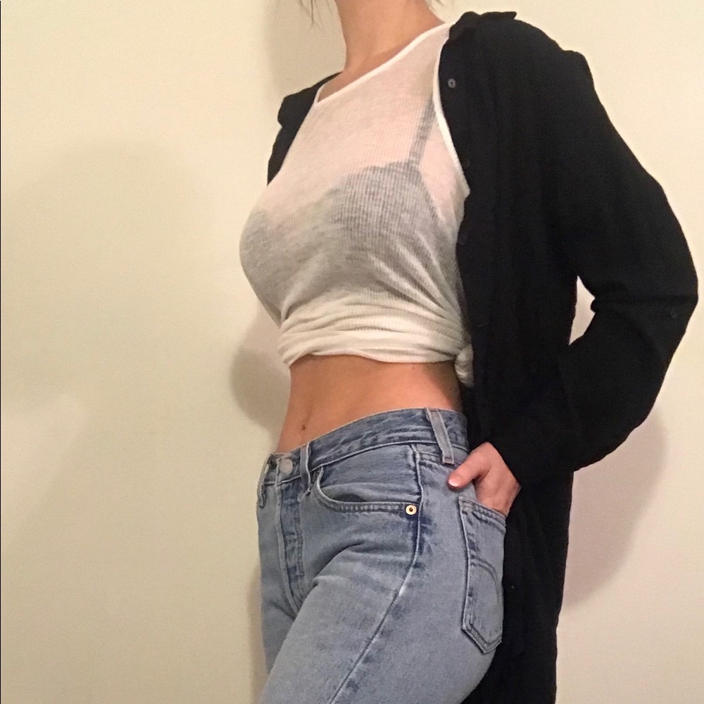 Sheer white tank top